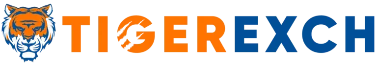 TigerExch logo with tiger face icon and bold orange-blue text.
