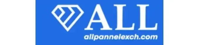 ALL logo with diamond icon and website name allpannelexch.com.