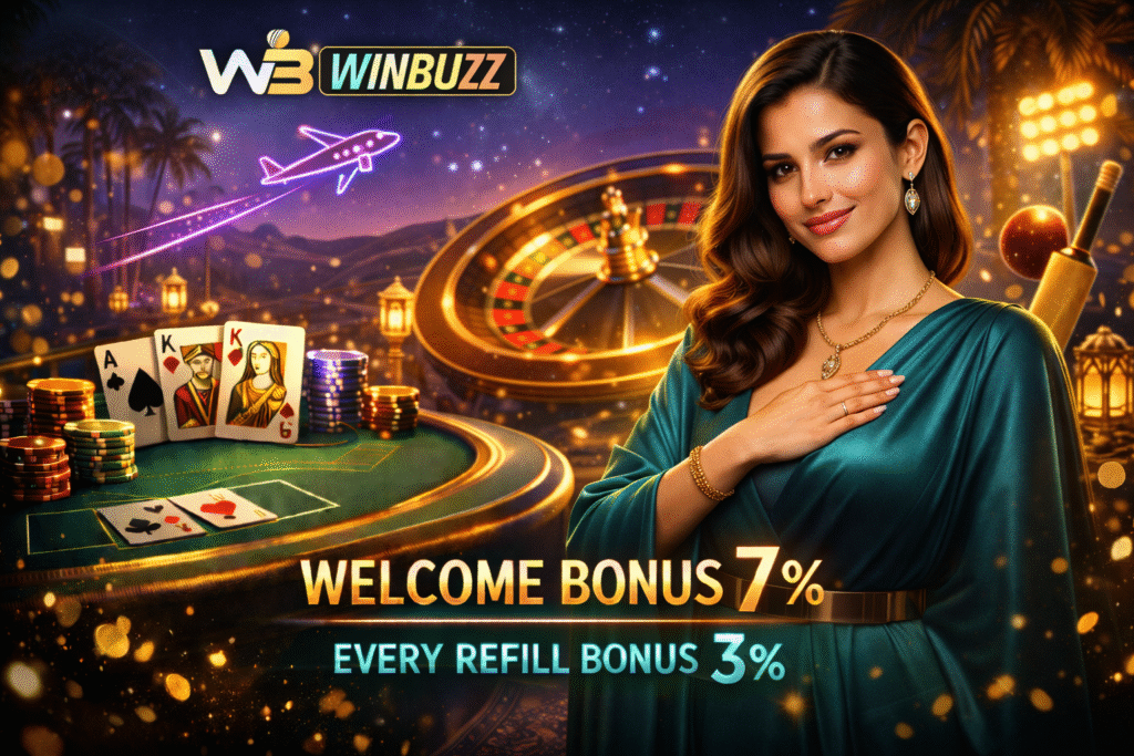 Elegant woman in teal-gold gown giving a blessing gesture inside a divine casino temple with roulette and cards.